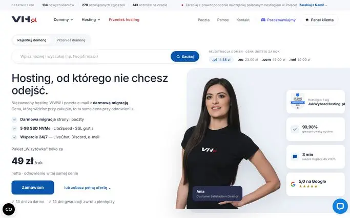 Strona główna VH.pl (vh.pl) – zrzut ekranu