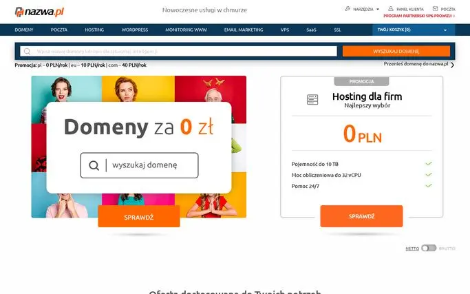 Strona główna Nazwa.pl (nazwa.pl) – zrzut ekranu