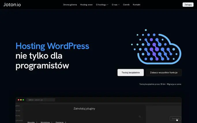 Strona główna Joton (login.joton.io) – zrzut ekranu