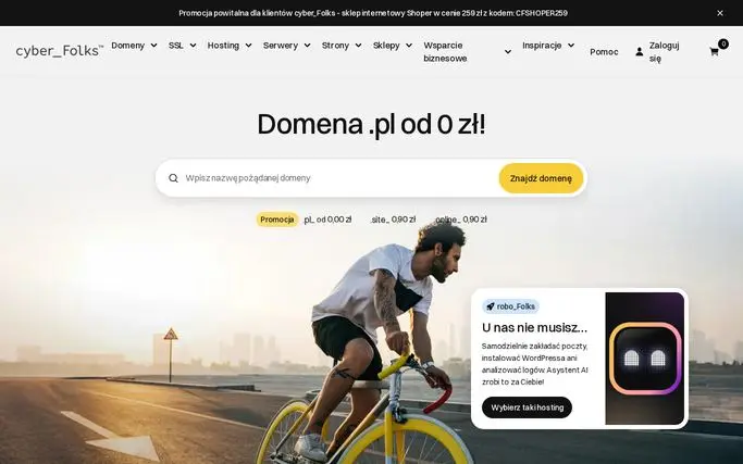 Strona główna Cyber_Folks (cyberfolks.pl) – zrzut ekranu