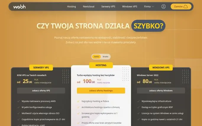 Strona główna WEBH (webh.pl) – zrzut ekranu
