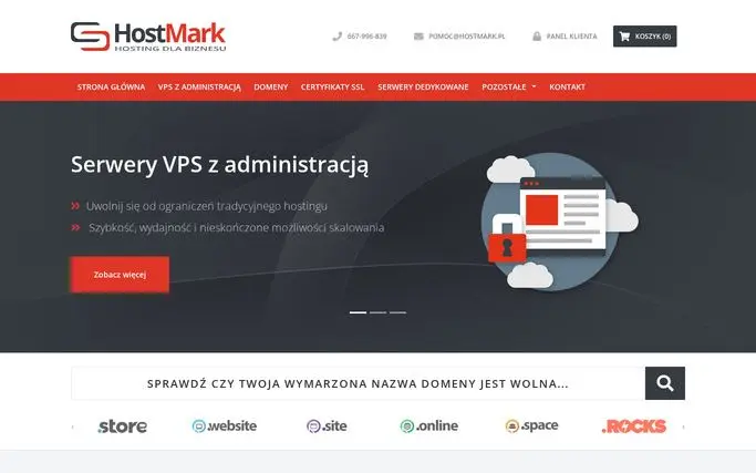 Strona główna HostMark (hostmark.pl) – zrzut ekranu
