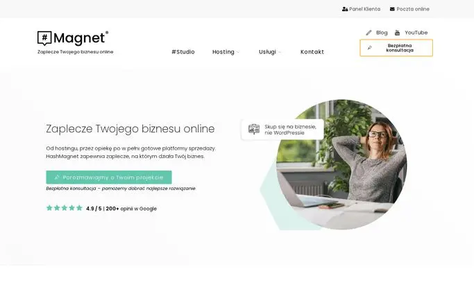 Strona główna HashMagnet (panel.hashmagnet.pl) – zrzut ekranu