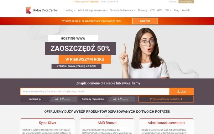 Strona główna Kylos (panel.kylos.pl) – zrzut ekranu