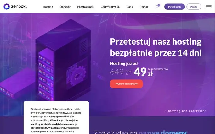 Strona główna Zenbox (zenbox.pl) – zrzut ekranu
